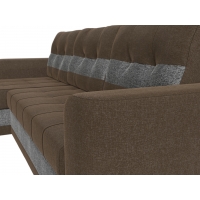 Угловой диван Честер рогожка (коричневый/серый)  - Изображение 1